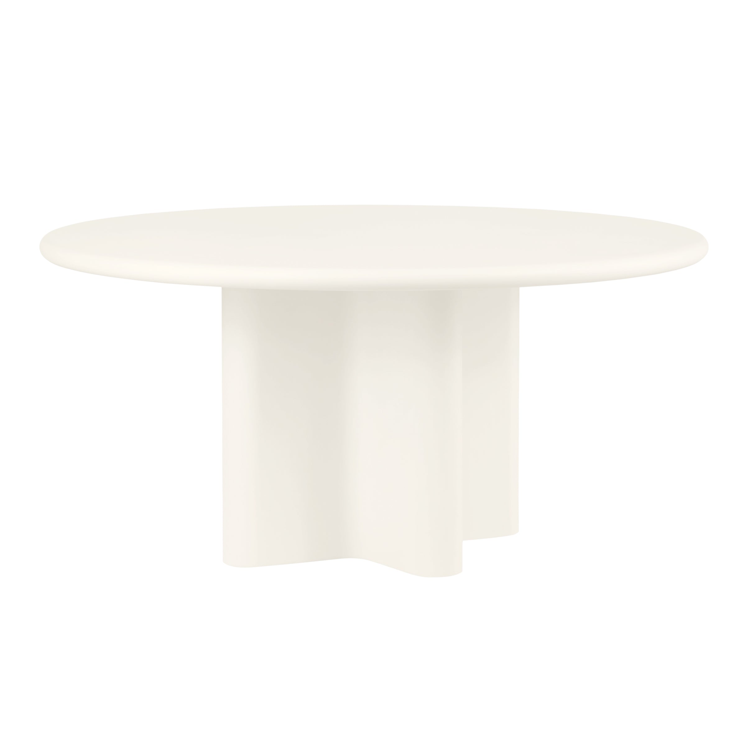 Bonbon Round Dining Table: Large + Lacquered White