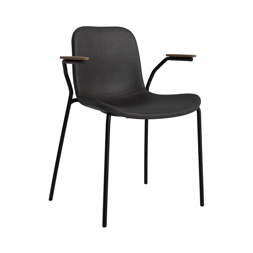 Langue Chair with Armrest: Upholstered + Light Smoked Oak