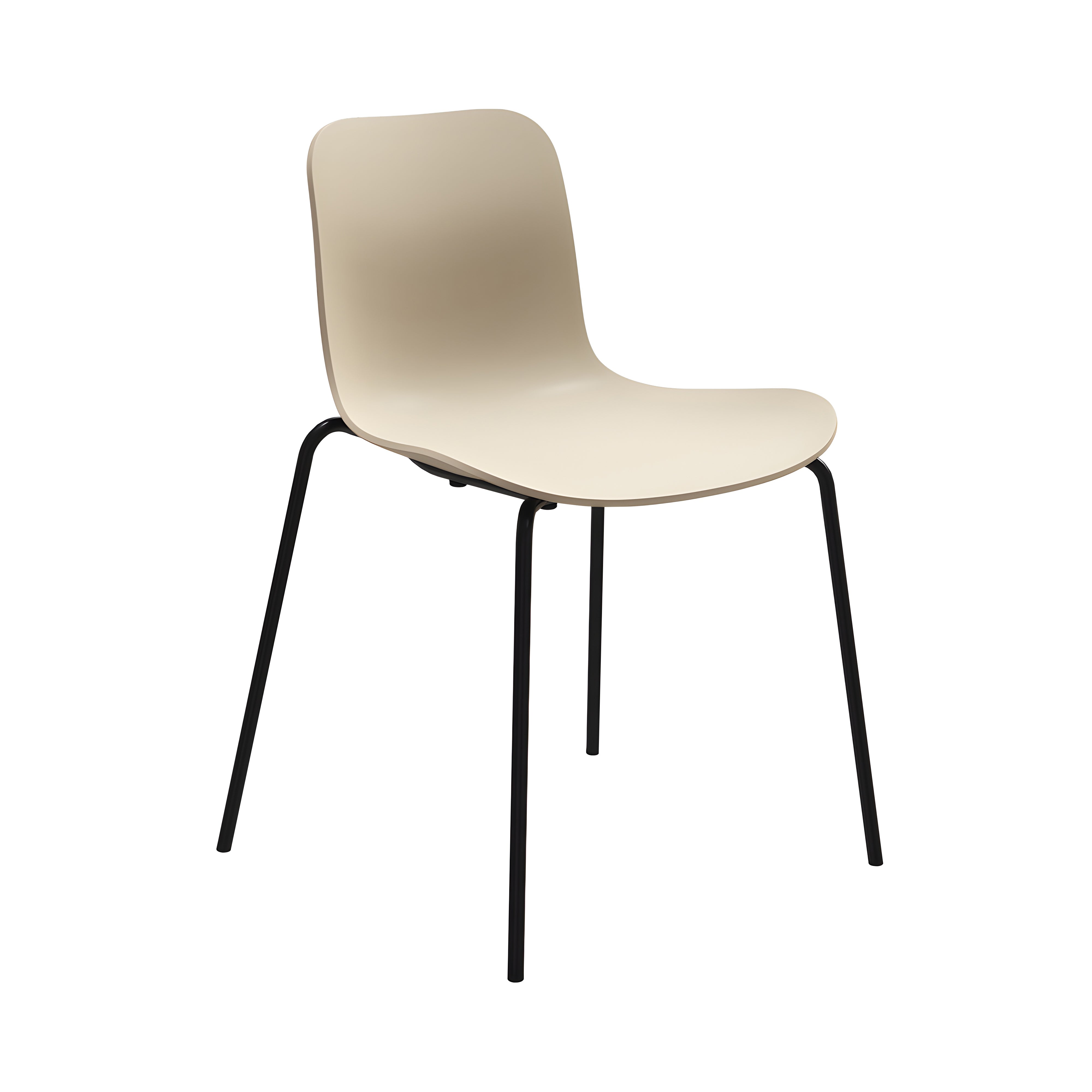 Langue Stacking Chair: Black + Ecru