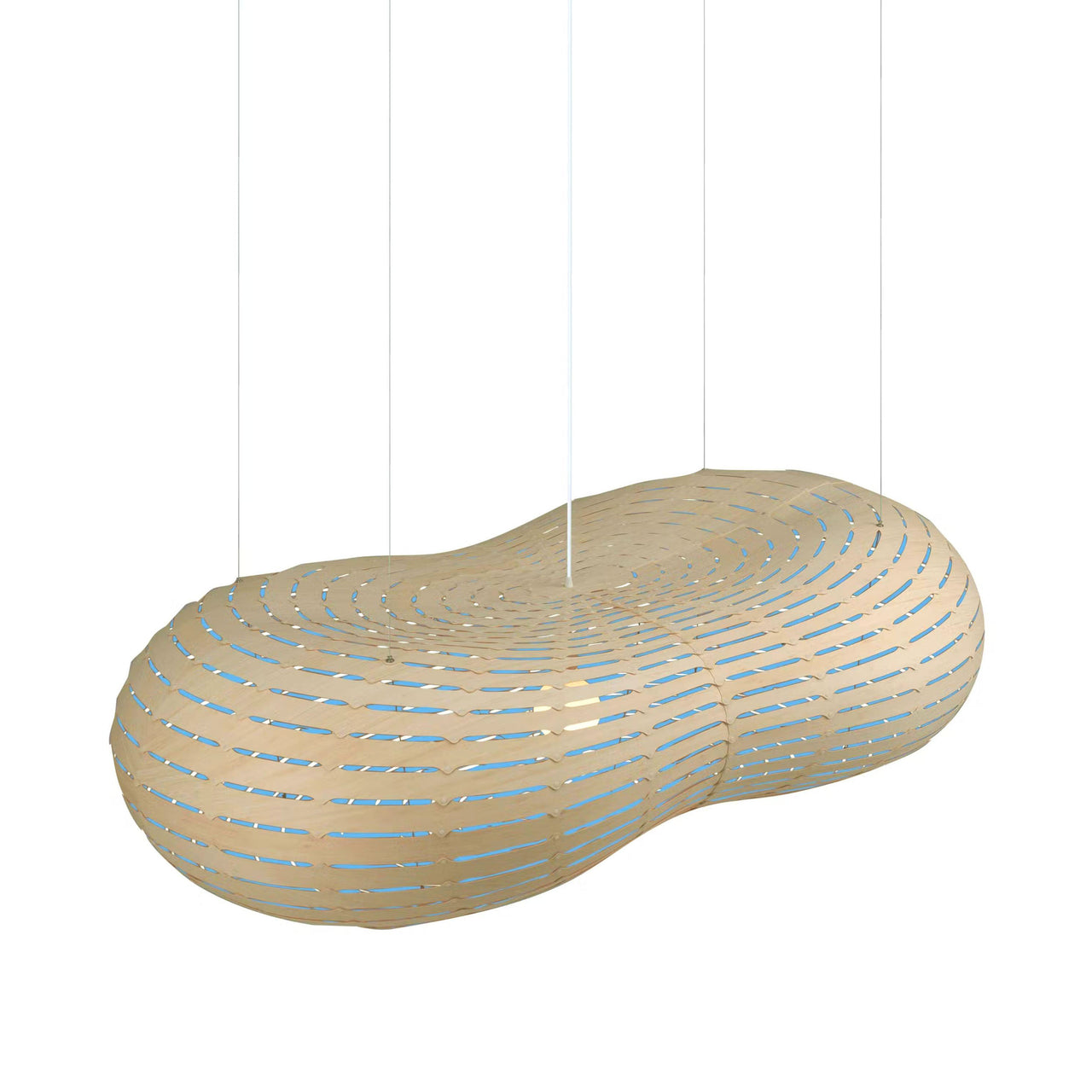 Cloud Suspension Light: Large - 67.6 + Bamboo + Blue + White