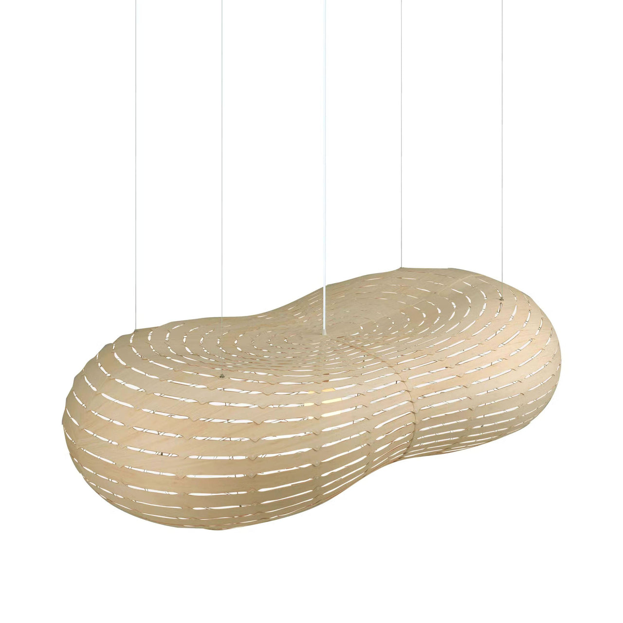 Cloud Suspension Light: Large - 67.6 + Bamboo + Bamboo + White