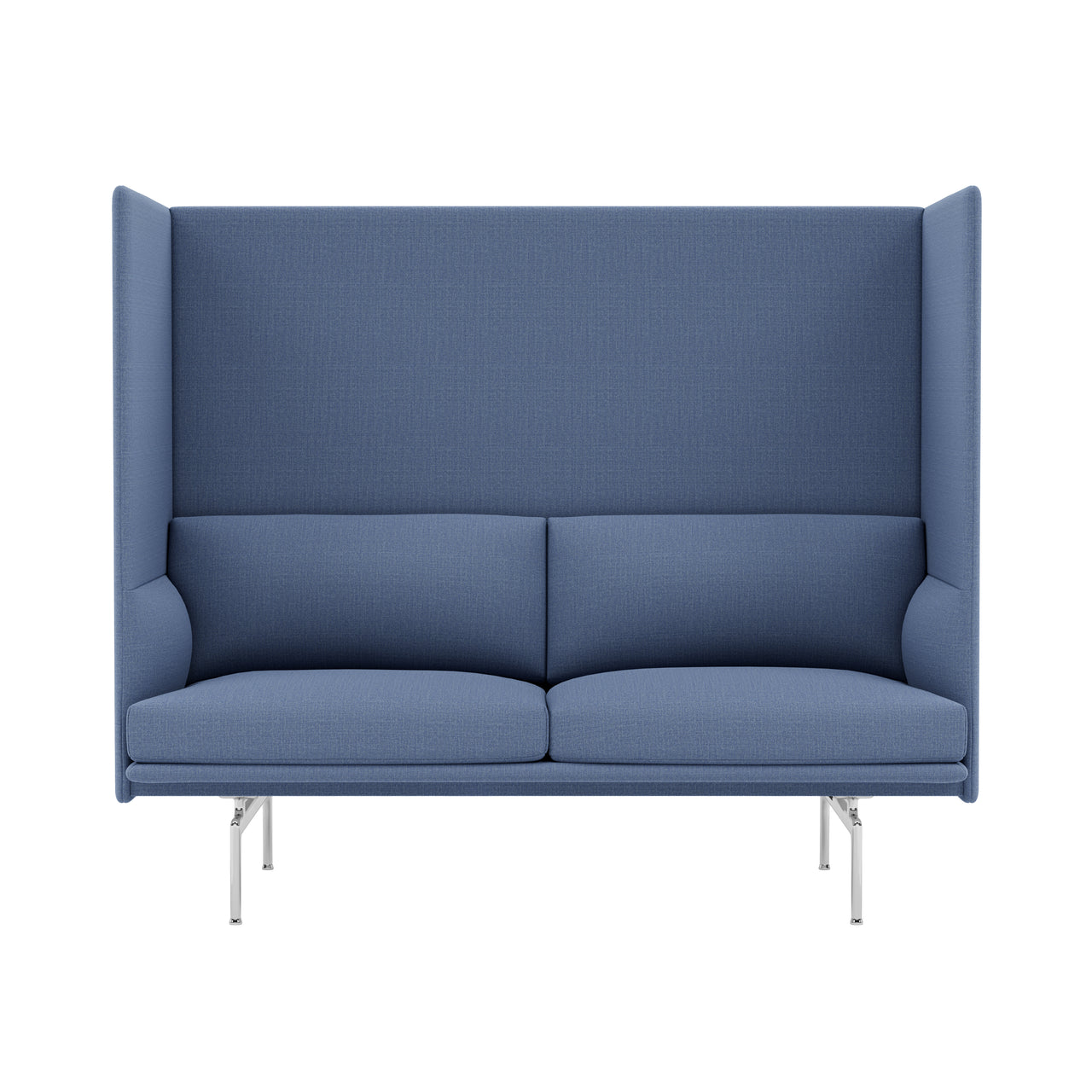 Outline Highback 2-Seater Sofa: Large + High + Polished Aluminum