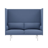 Outline Highback 2-Seater Sofa: Large + High + Polished Aluminum