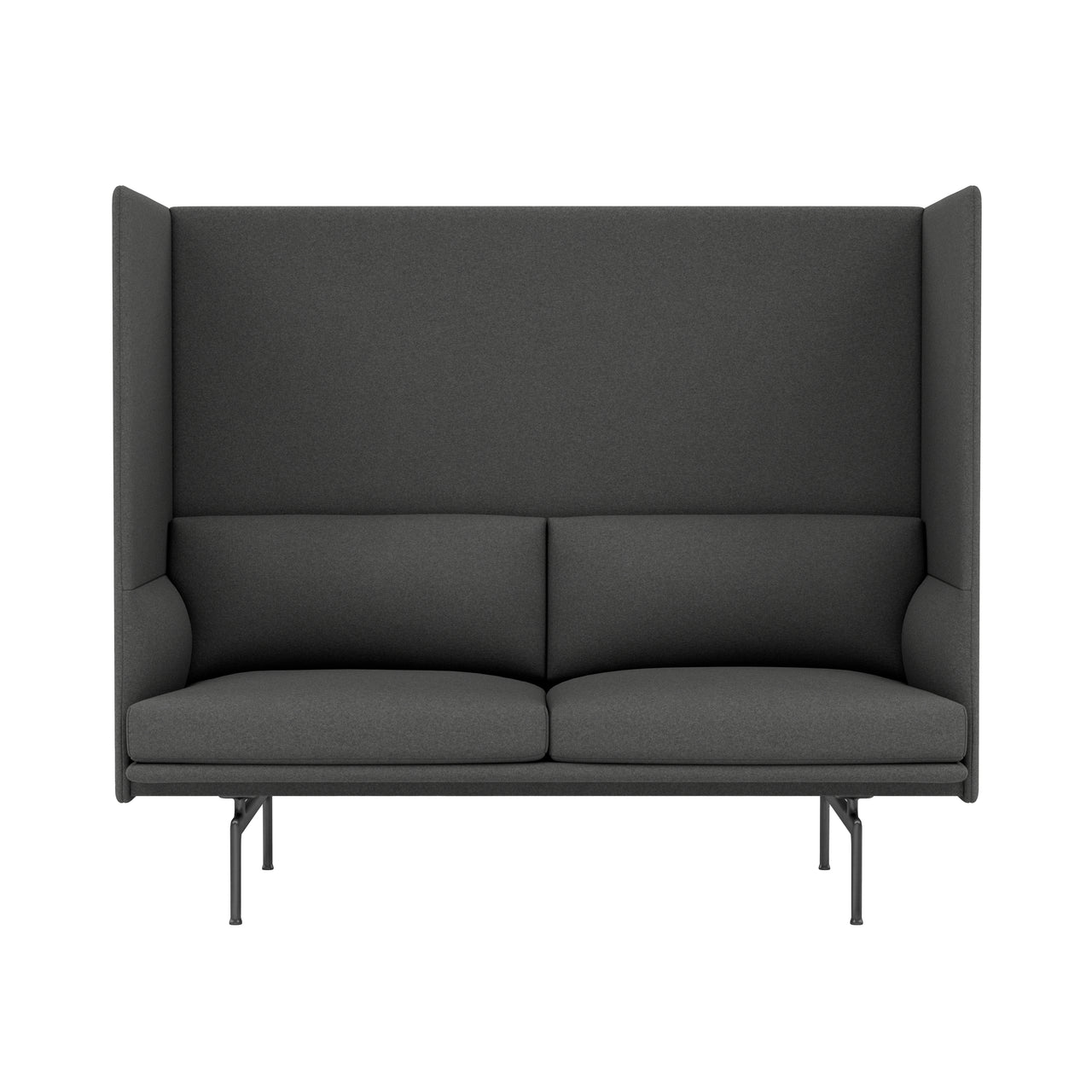 Outline Highback 2-Seater Sofa: Large + High + Black