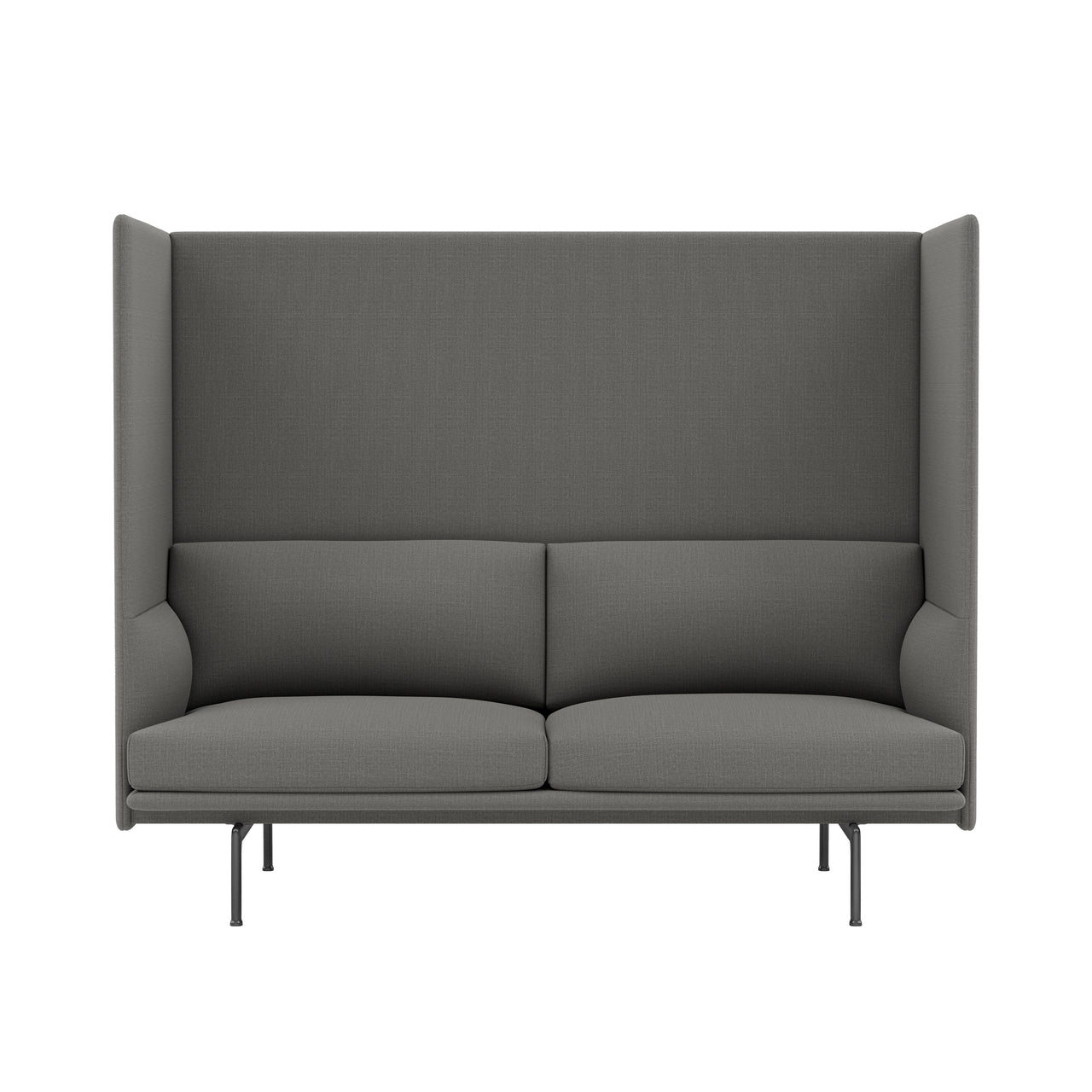 Outline Highback 2-Seater Sofa: Large + Low + Black