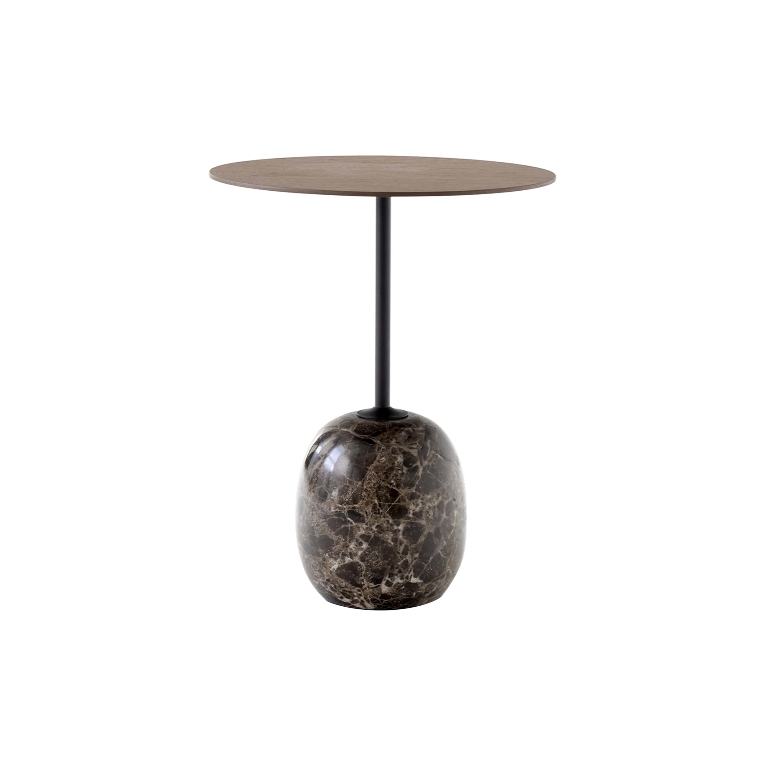 Lato Table: LN8 + Lacquered Walnut + Emperador Marble