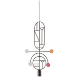Wooden Dots Suspension Lamp: Oval + Circle with Stem + Vertical Oval + Circle + Graphite + 1 Stem + 1 Curled Stem + Graphite + White + Pink + Orange