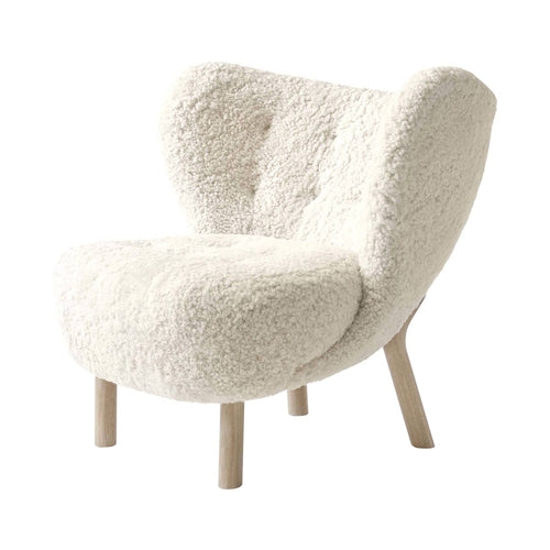 Little Petra Lounge Chair: VB1 + White Oiled Oak + Sheepskin Moonlight