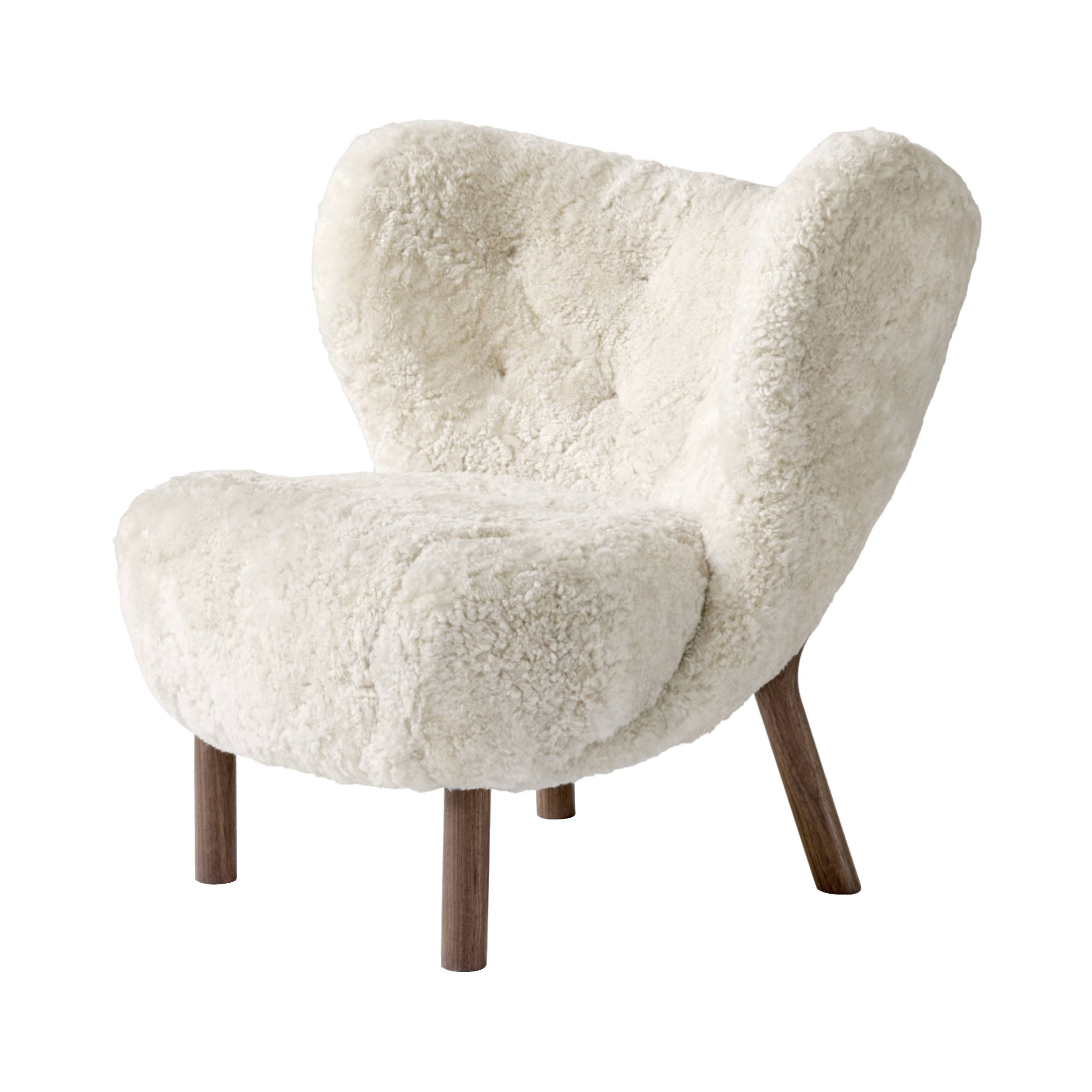 Little Petra Lounge Chair: VB1 + Oiled Walnut + Sheepskin Moonlight