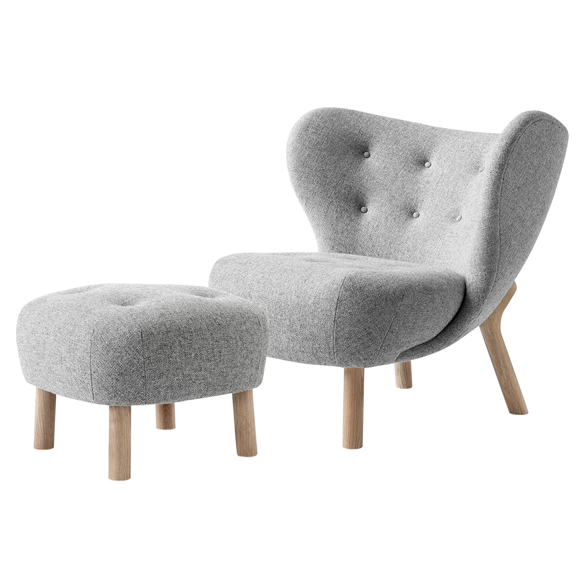 Little Petra Lounge Chair VB1 + Pouf ATD1 + Oiled Oak