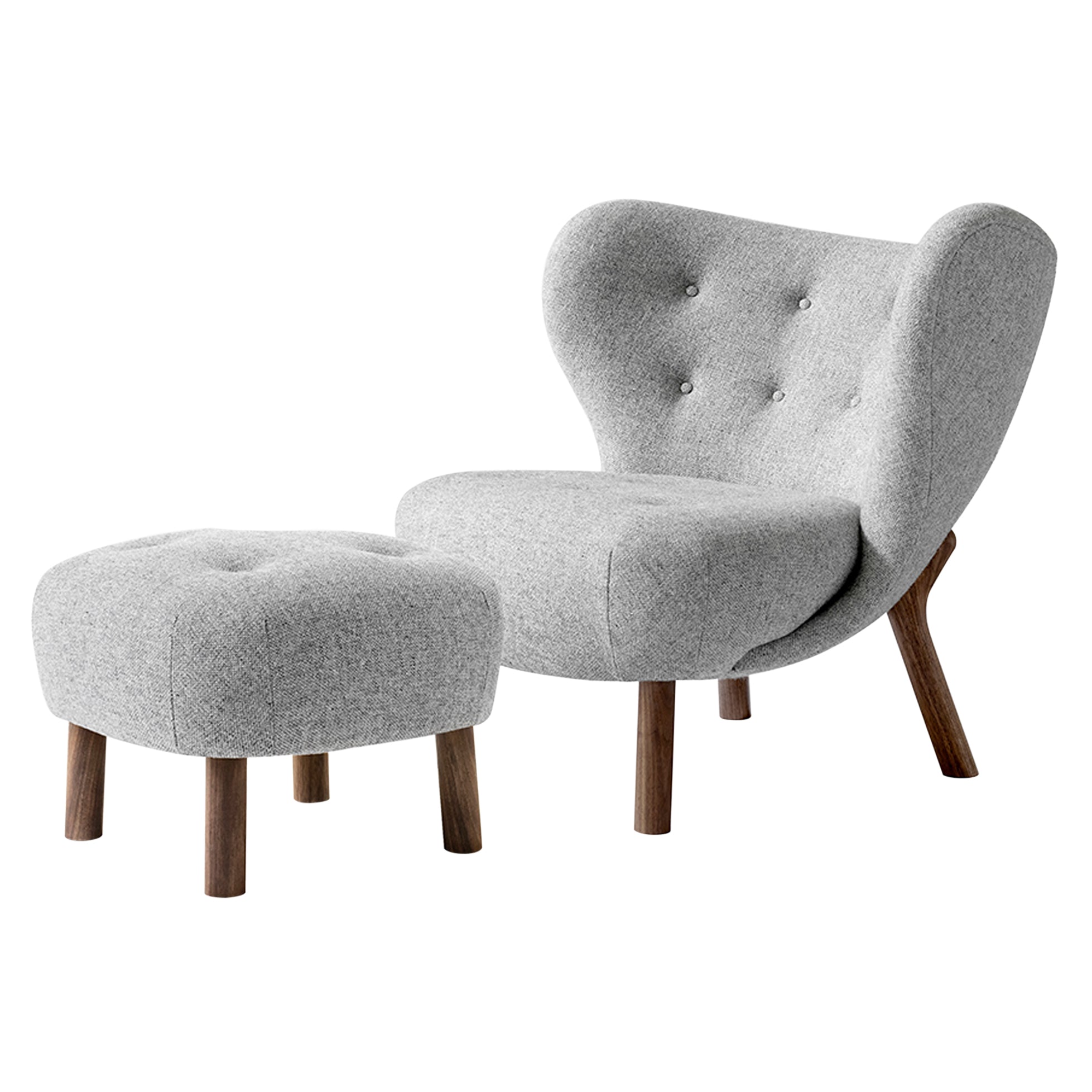 Little Petra Lounge Chair VB1 + Pouf ATD1 + Oiled Walnut