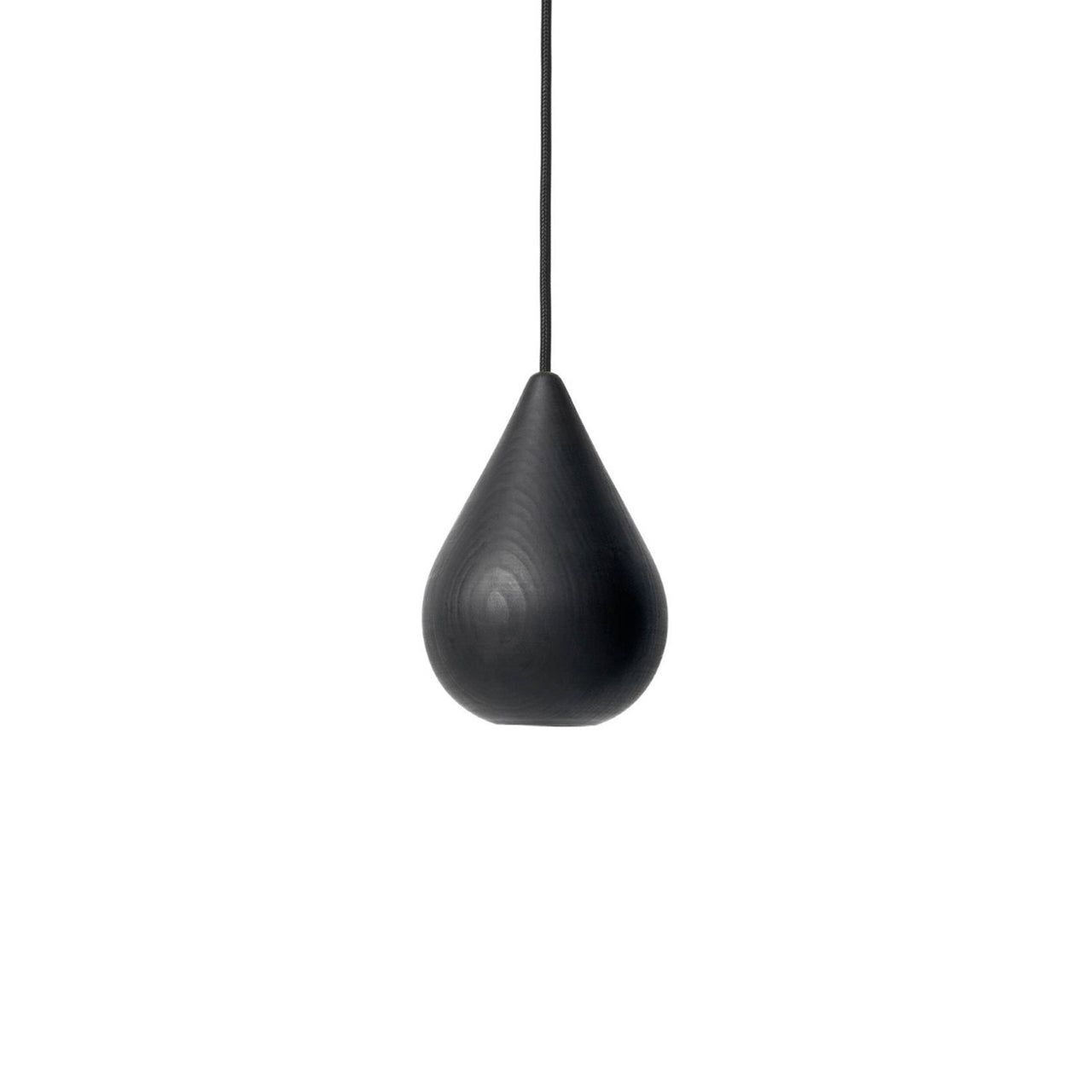Liuku Base Pendant Light: Drop + Black Stained Lacquered