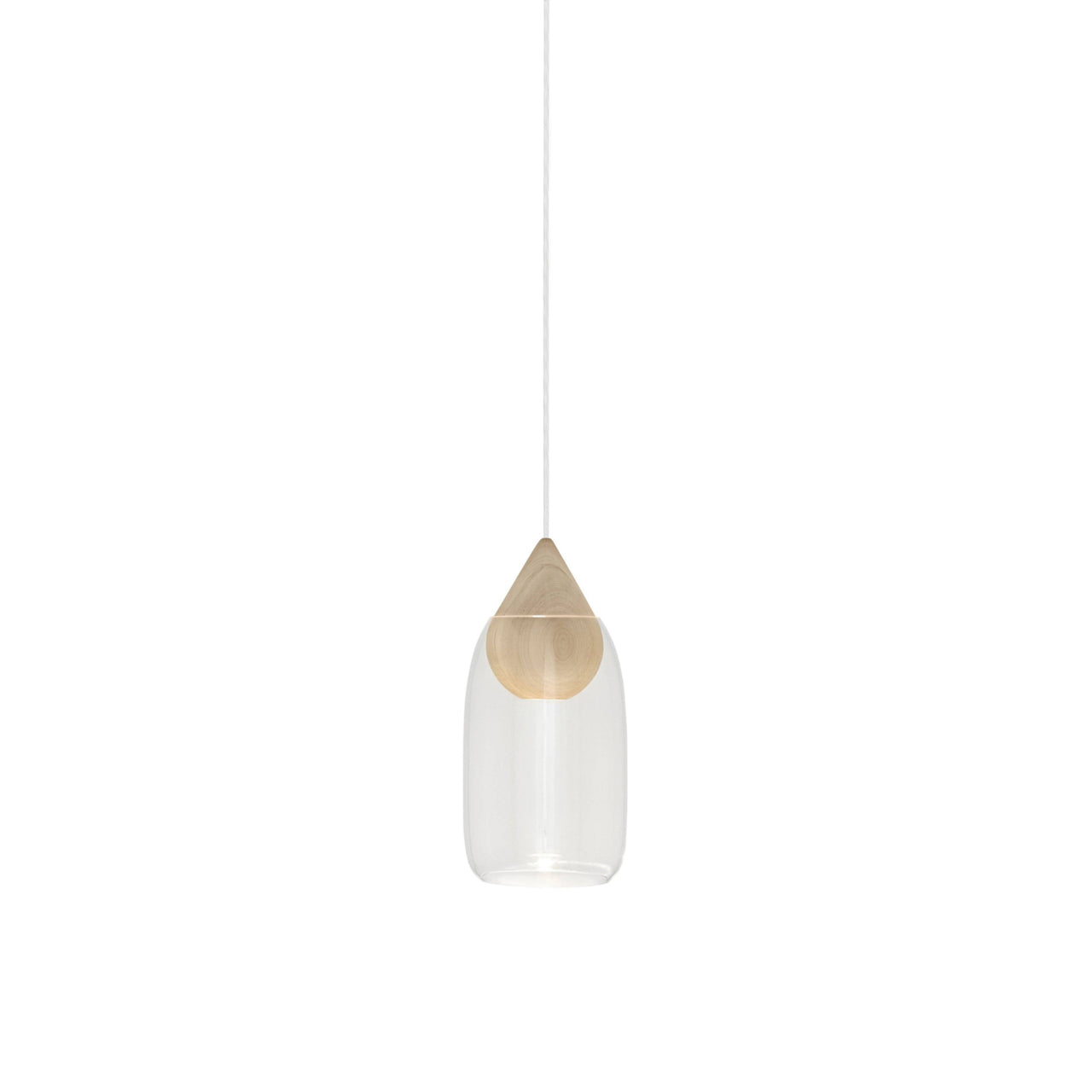 Liuku Pendant Drop Light: Transparent + Natural Matt Lacquered
