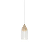 Liuku Pendant Drop Light: Transparent + Natural Matt Lacquered