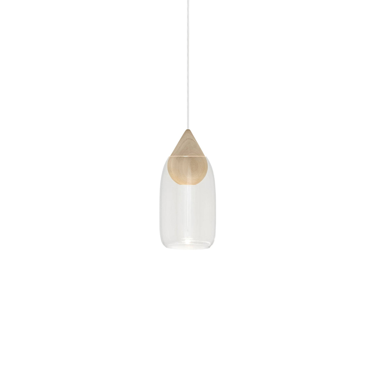 Liuku Pendant Drop Light: Transparent + Natural Matt Lacquered