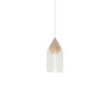 Liuku Pendant Drop Light: Transparent + Natural Matt Lacquered