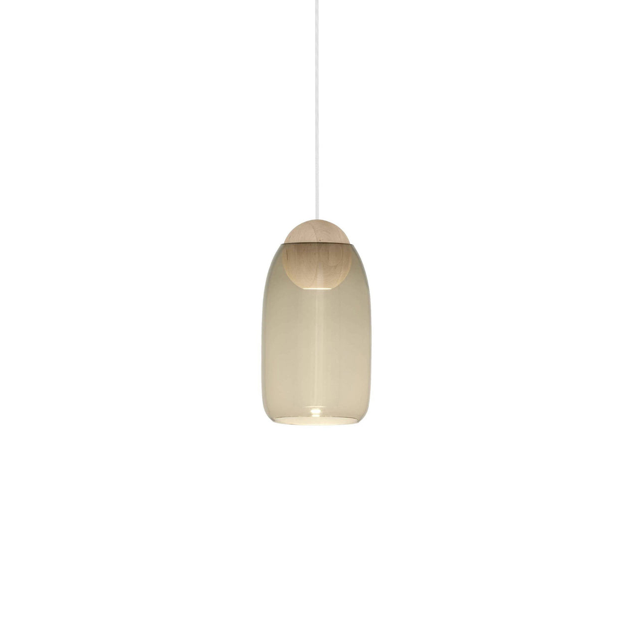 Liuku Pendant Ball Light: Smoked + Natural Matt Lacquered