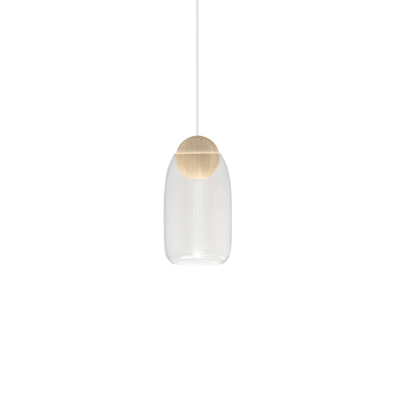 Liuku Pendant Ball Light: Transparent + Natural Matt Lacquered
