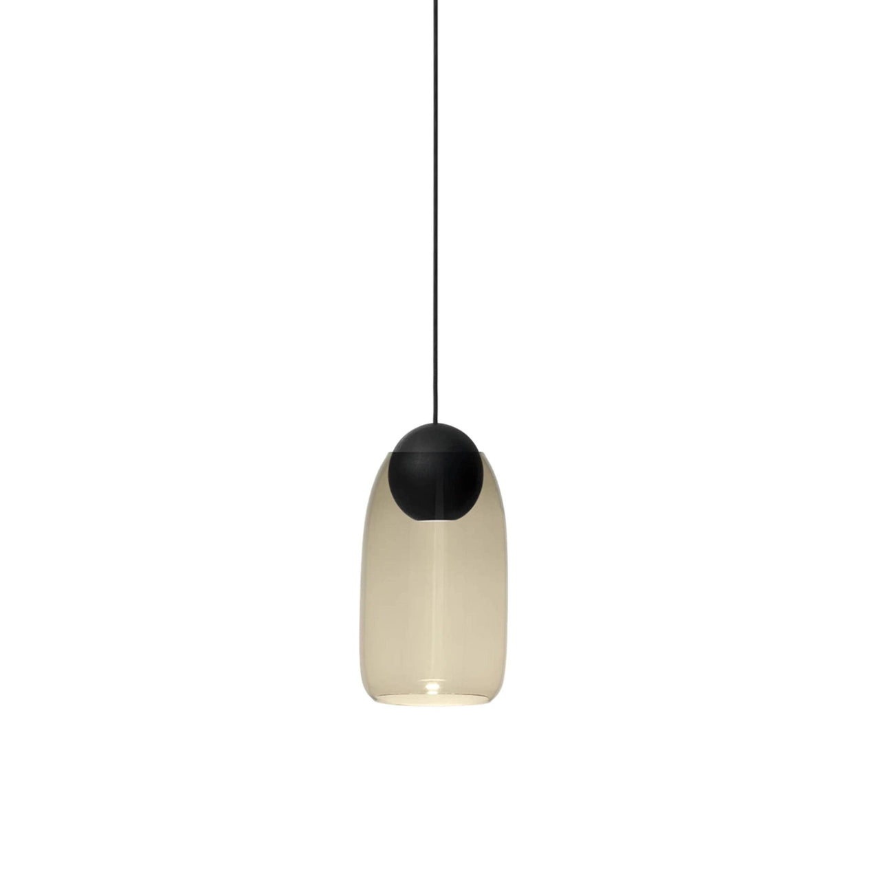 Liuku Pendant Ball Light: Smoked + Black Stained Lacquered
