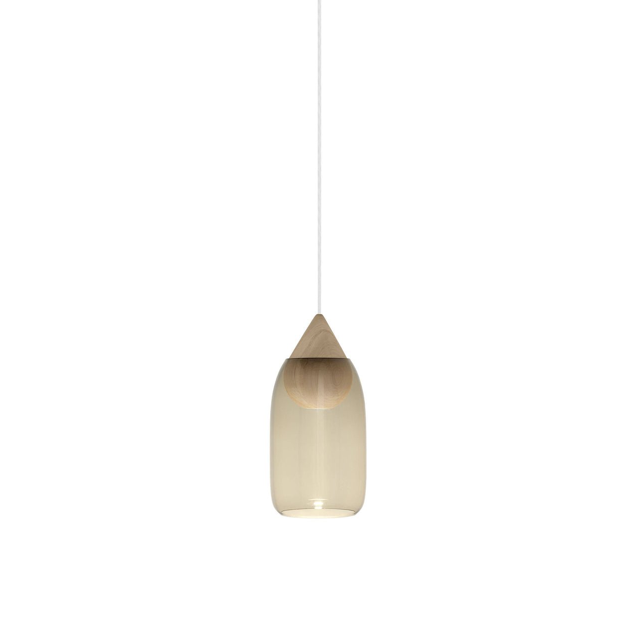 Liuku Pendant Drop Light: Smoked + Natural Matt Lacquered