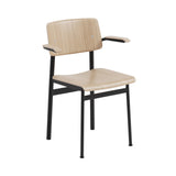 Loft Chair with Armrest: Oak + Black