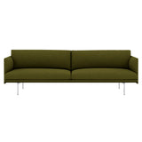 Outline Studio Sofa: Polished Aluminum + Low + Large - 86.6