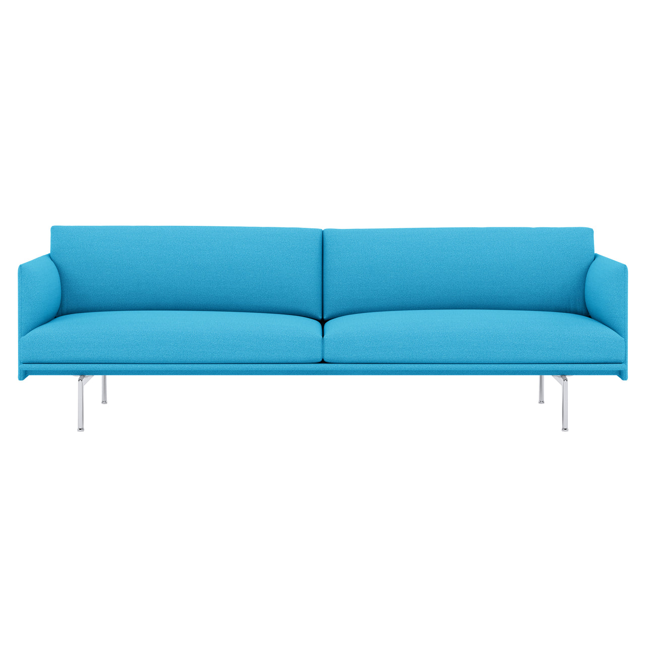 Outline Studio Sofa: Polished Aluminum + Low + Large - 86.6