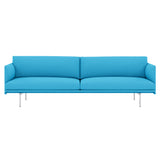 Outline Studio Sofa: Polished Aluminum + Low + Large - 86.6