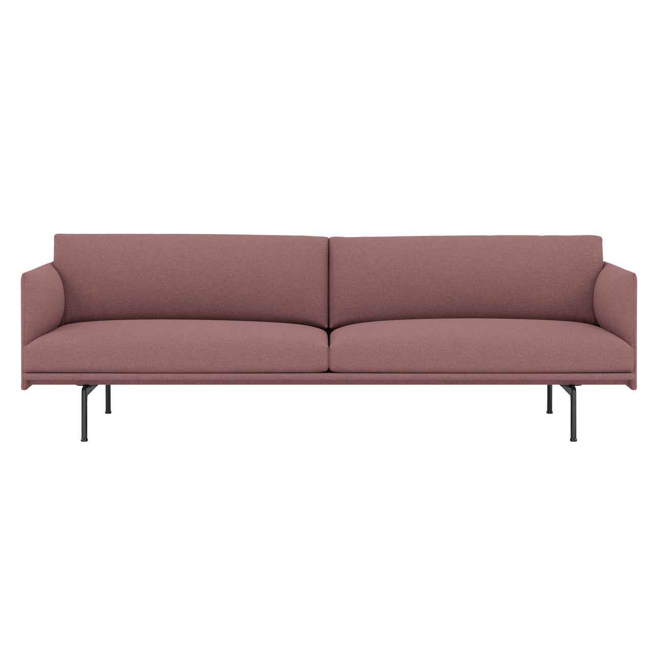 Outline Studio Sofa: Black + Low + Large - 86.6