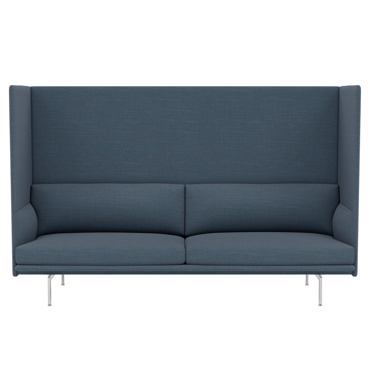 Outline Highback 3-Seater Sofa: Large + Low + Polished Aluminum