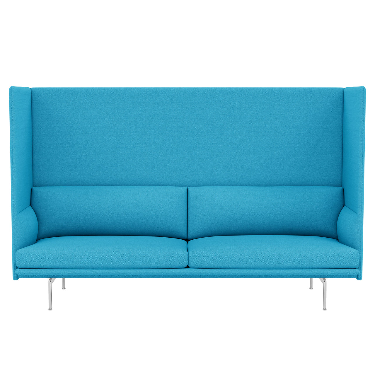 Outline Highback 3-Seater Sofa: Large + Low + Polished Aluminum