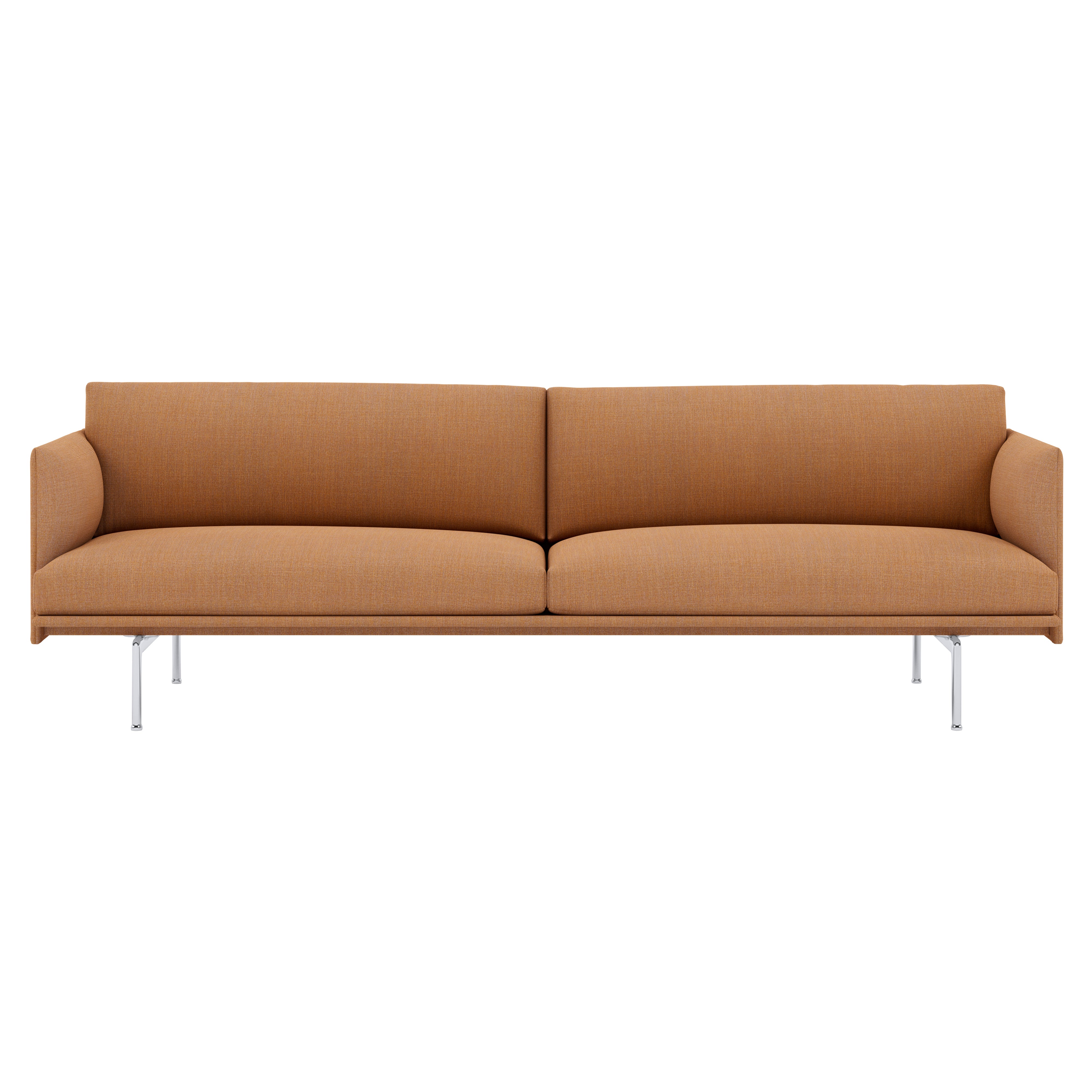 Outline Studio Sofa: Polished Aluminum + Low + Large - 86.6