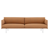 Outline Studio Sofa: Polished Aluminum + Low + Large - 86.6