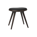 Low Stool: Dark Stained Beech + Black Leather