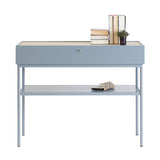 Luc Console 100: White Stained Oak + Nordic Blue