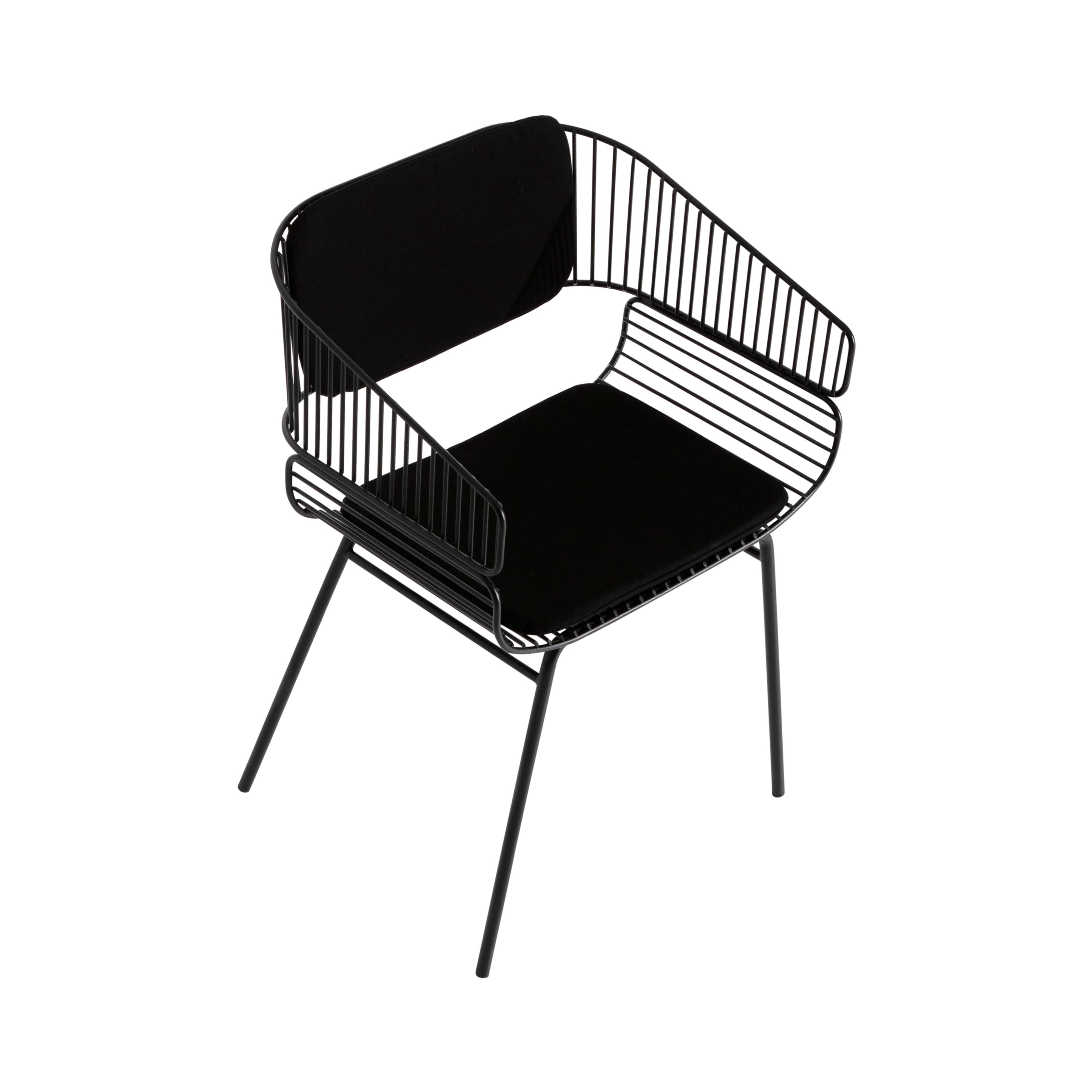 Trame Chair: Black + With Black Cushion