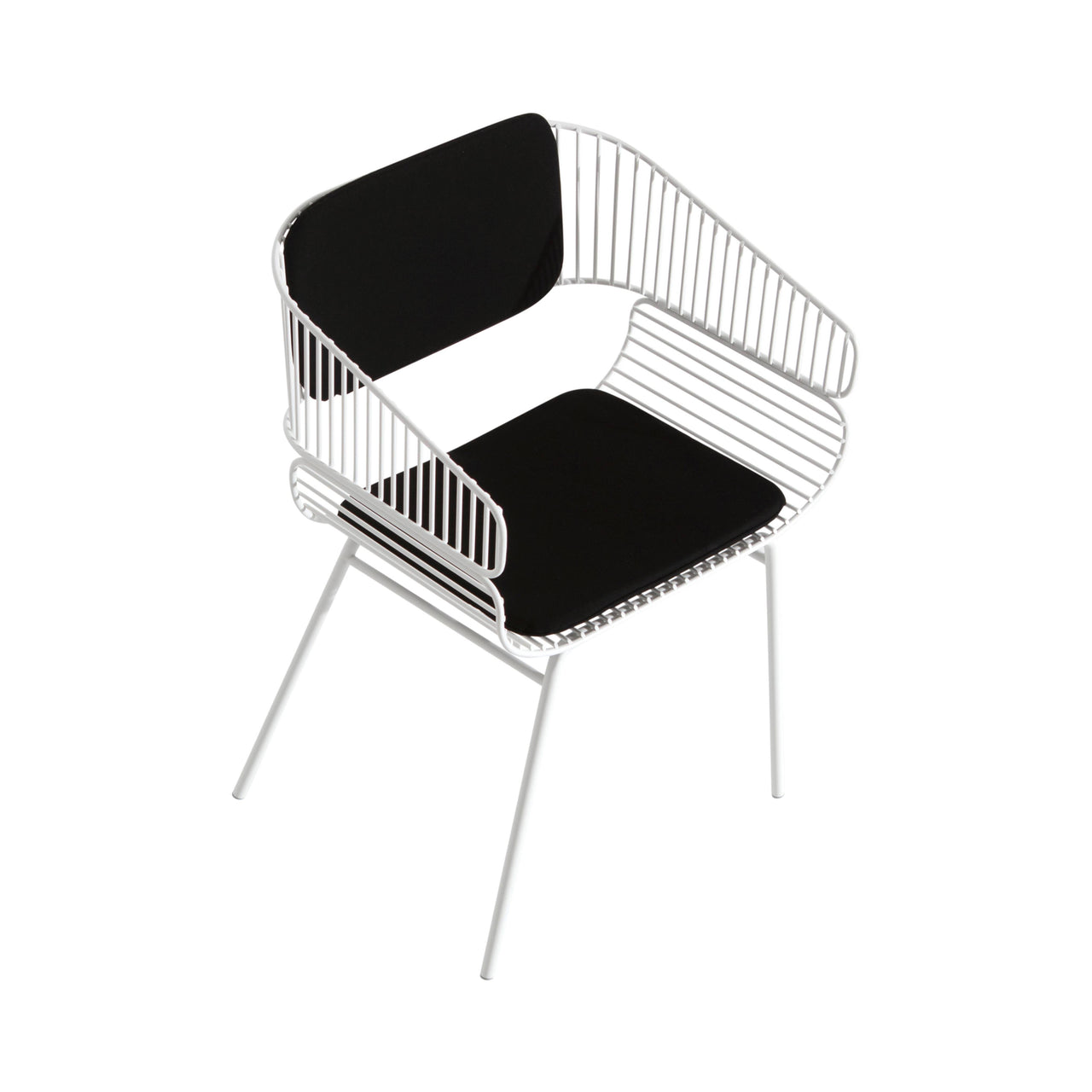 Trame Chair: White + With Black Cushion