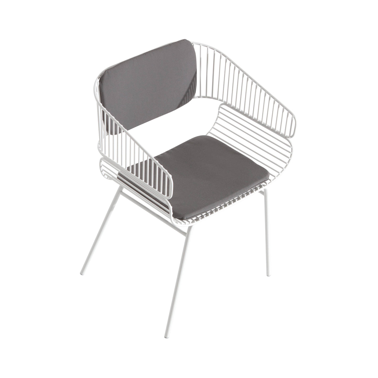 Trame Chair: White + Grey Cushion
