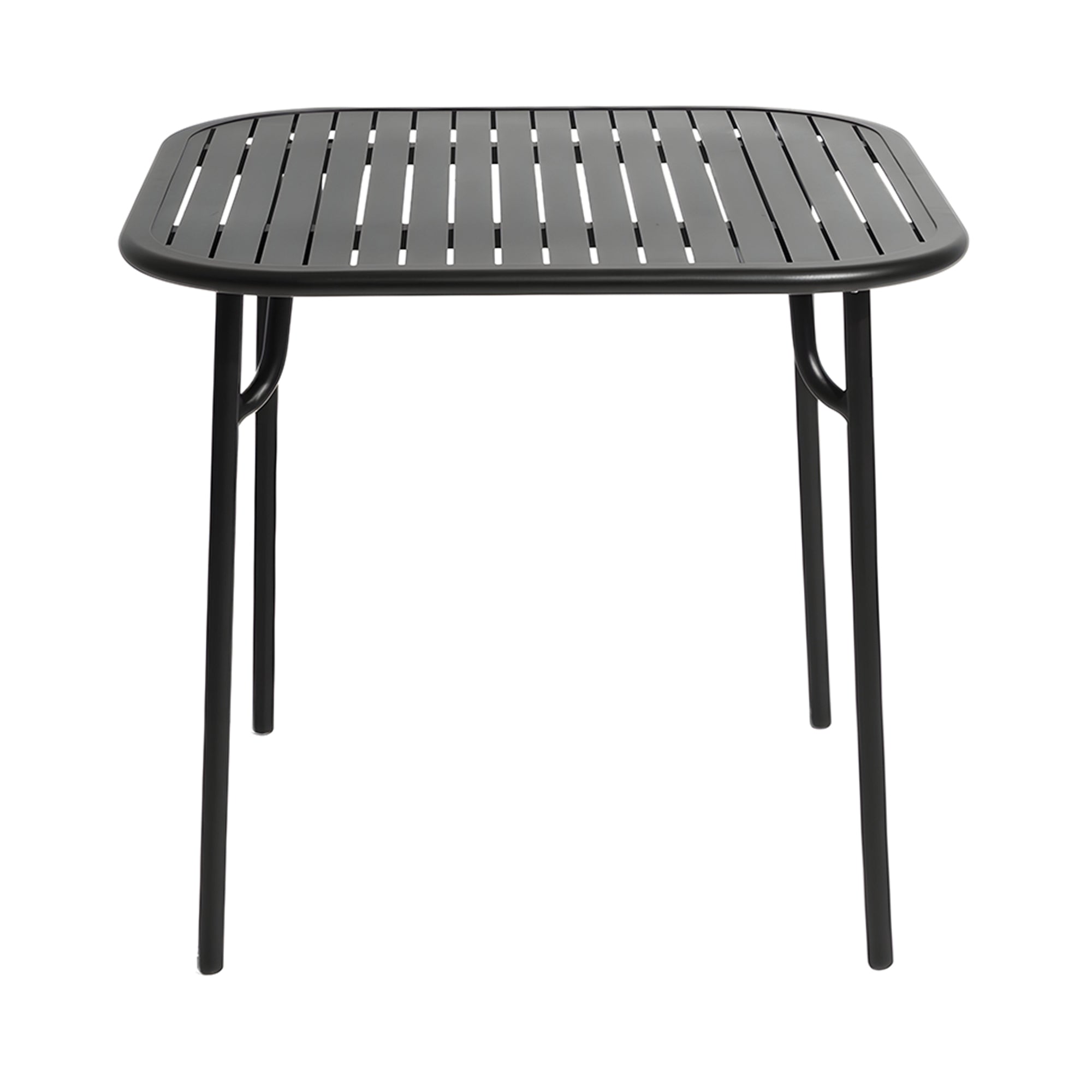 Week-End Square Dining Table with Slats: Black