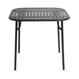 Week-End Square Dining Table with Slats: Black