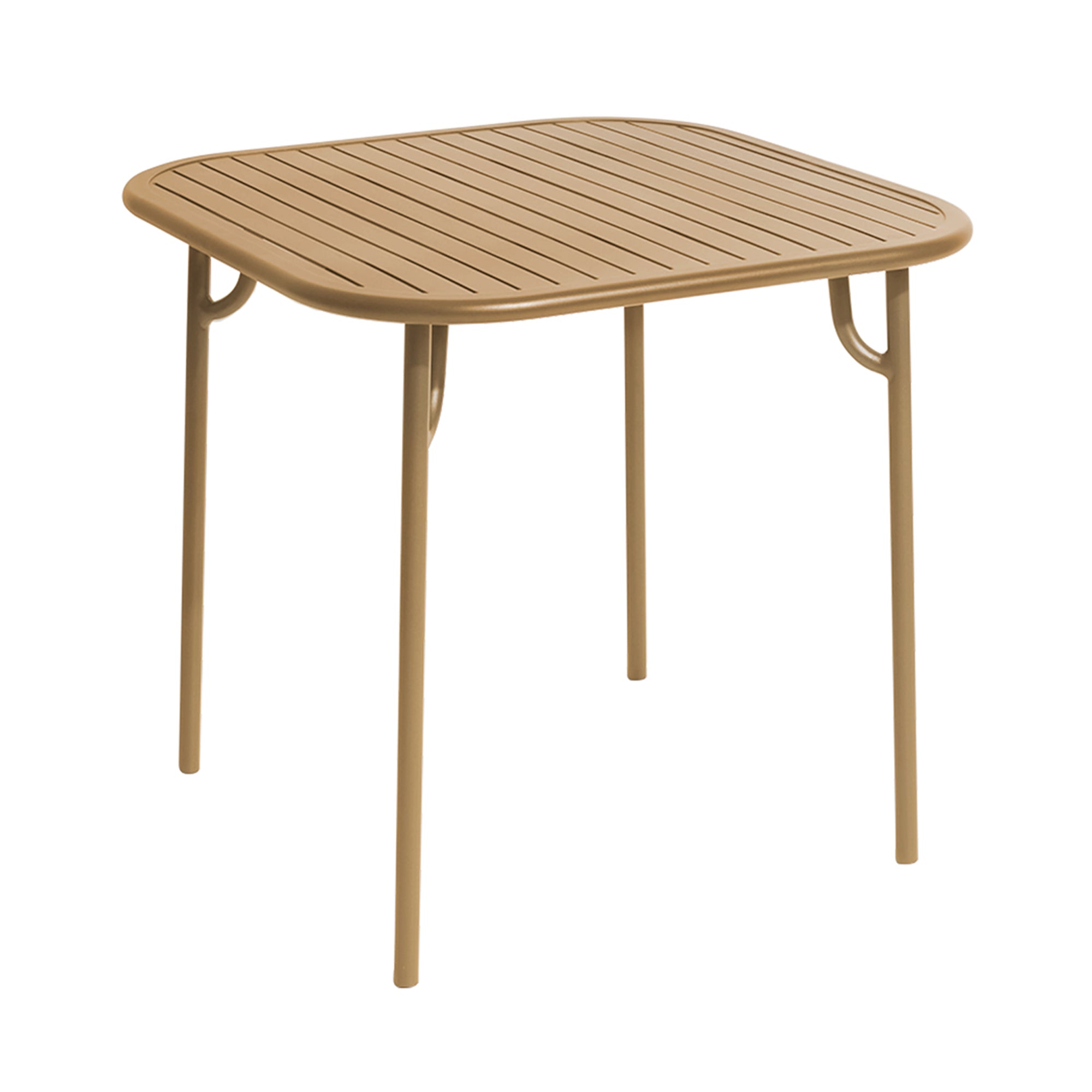 Week-End Square Dining Table with Slats: Gold