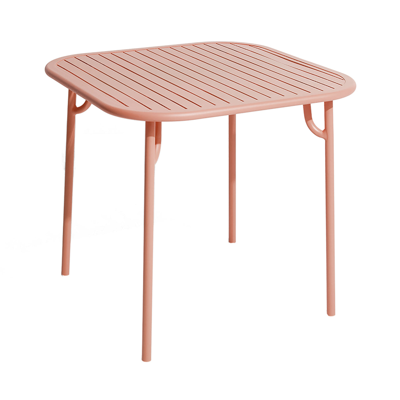 Week-End Square Dining Table with Slats: Blush