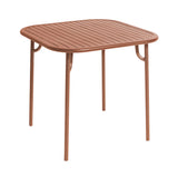 Week-End Square Dining Table with Slats: Terracotta