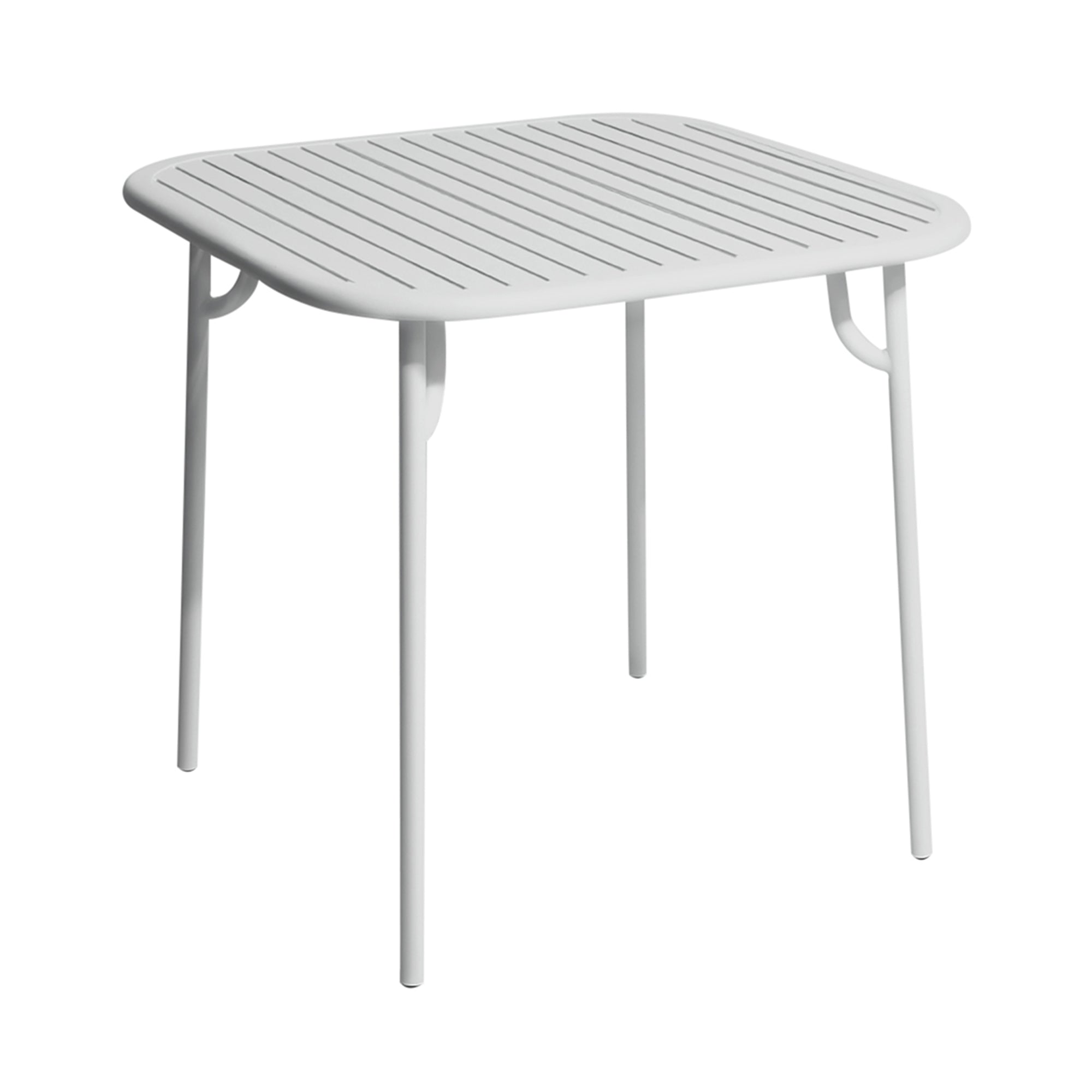 Week-End Square Dining Table with Slats: Pearl Grey