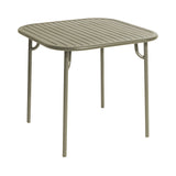 Week-End Square Dining Table with Slats: Jade Green