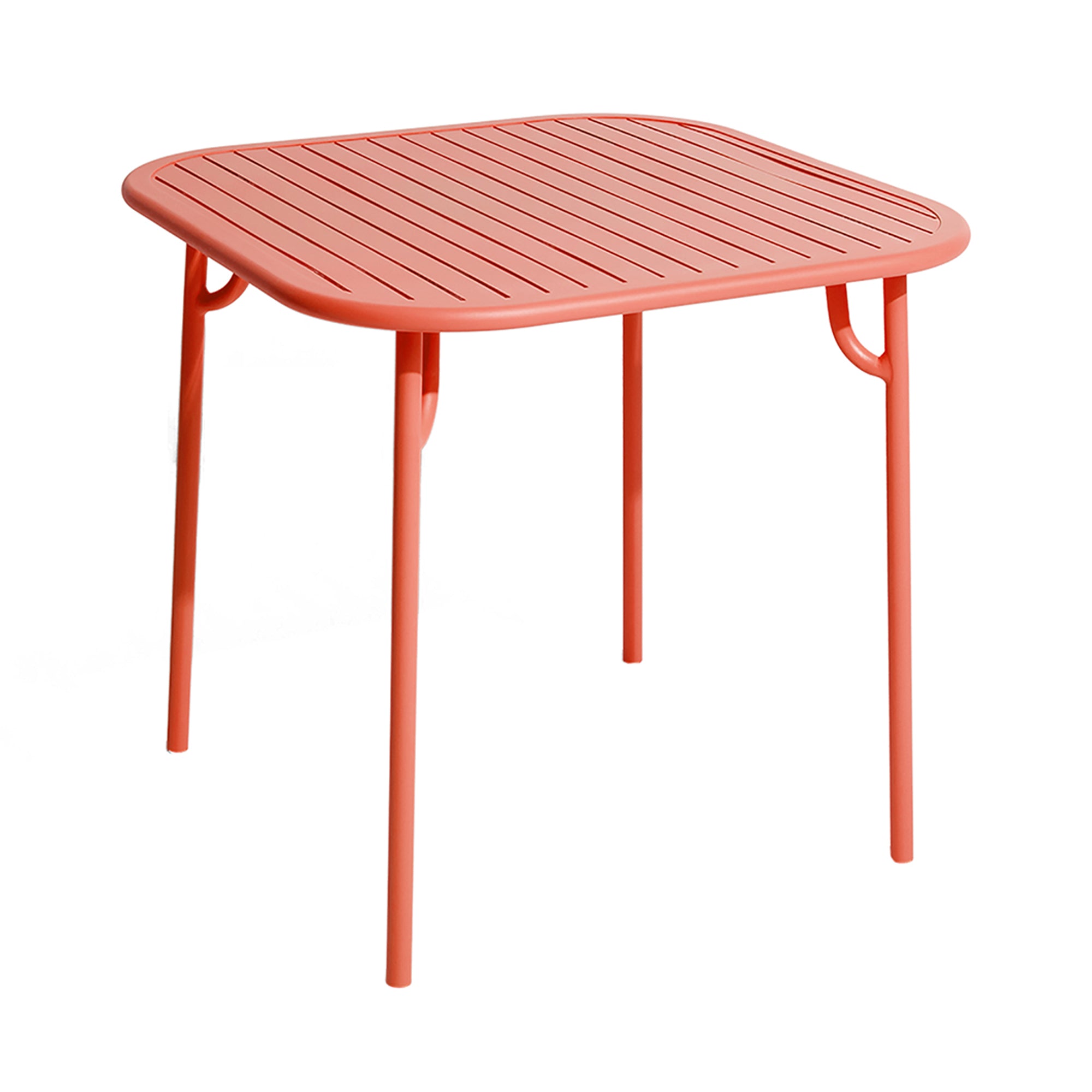 Week-End Square Dining Table with Slats: Coral