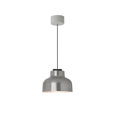 M64 Pendant Lamp: Polished Aluminum + White