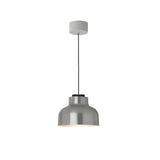M64 Pendant Lamp: Polished Aluminum + White