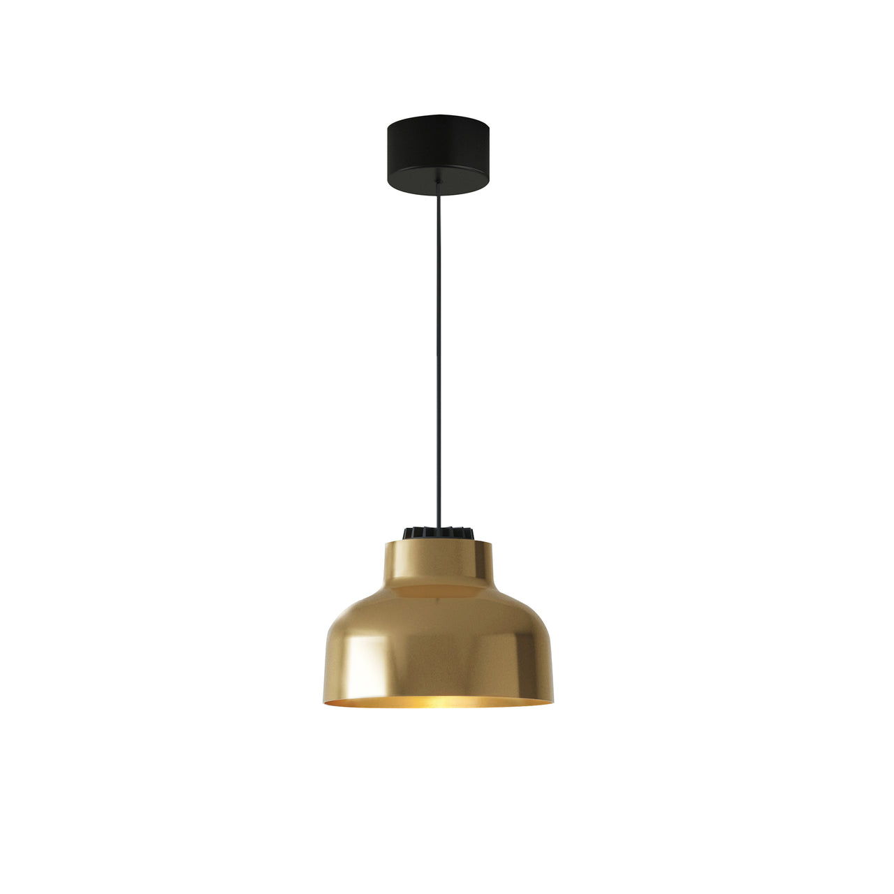 M64 Pendant Lamp: Polished Brass + Black
