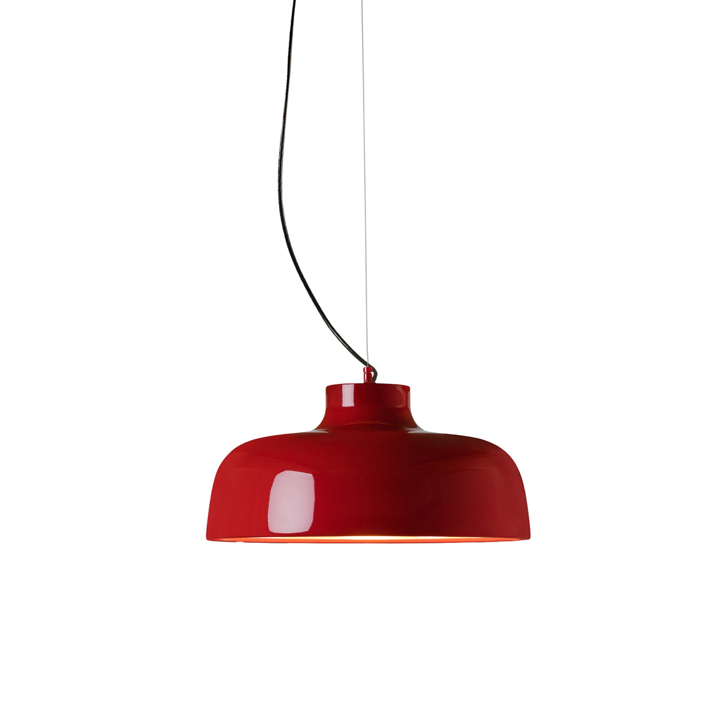 M68 Pendant Lamp: Glossy Pure Red Aluminum + Red